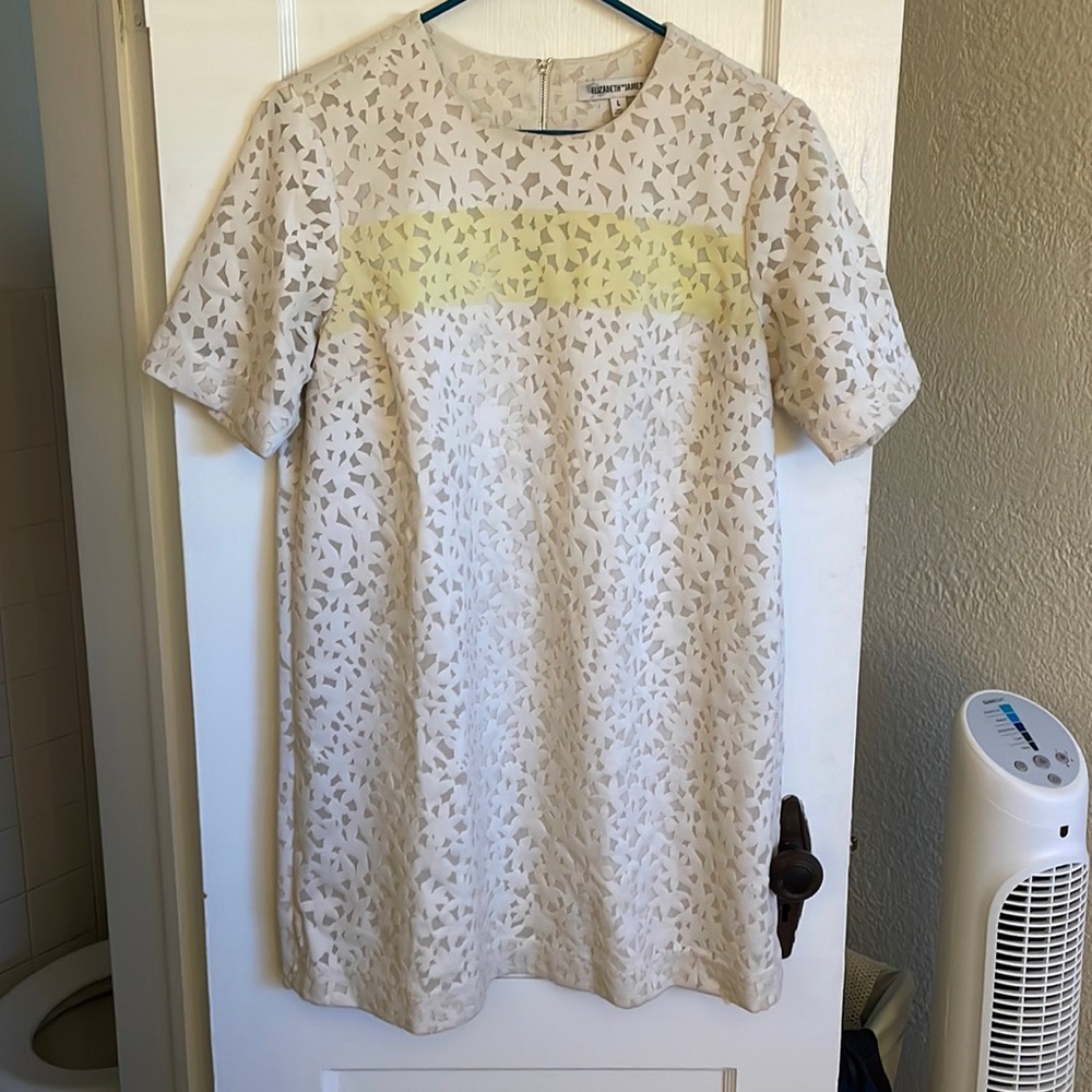 White and Yellow Laser Mini Dress